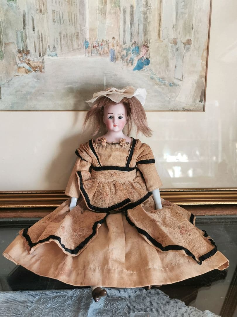 アンティーク シモンハルビック ファッションビスクドール 陶器手脚人形 鬘ボネ付
