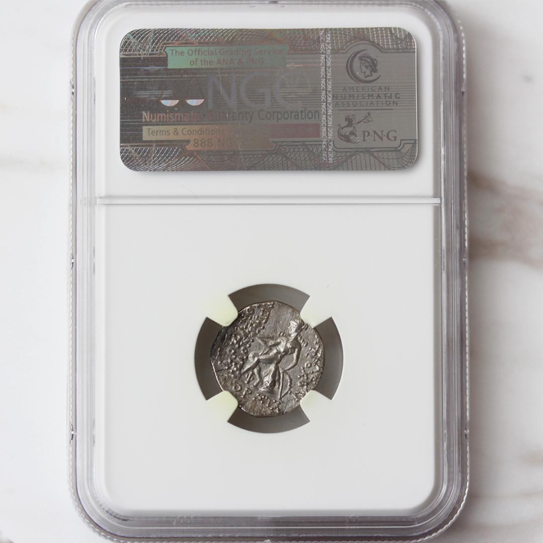 アンティオコス6世【Ch AU NGC】セレウコス朝シリア　ドラクマ銀貨