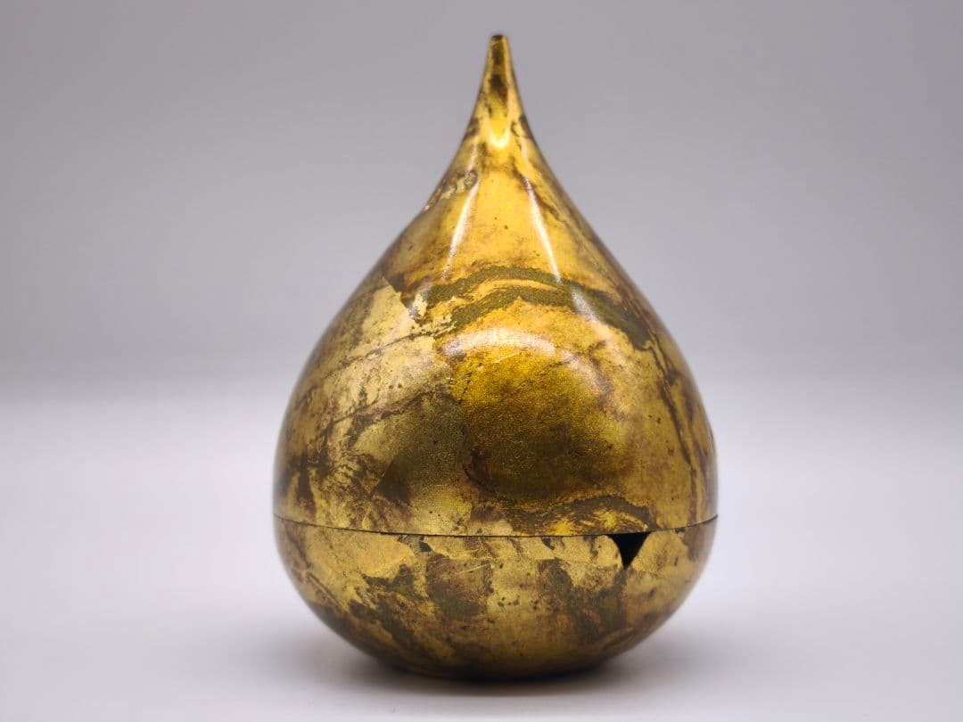 高岡銅器 透かし模様 香炉 真鍮製 金色仕上げ 工芸品 仏具 ヴィンテージ