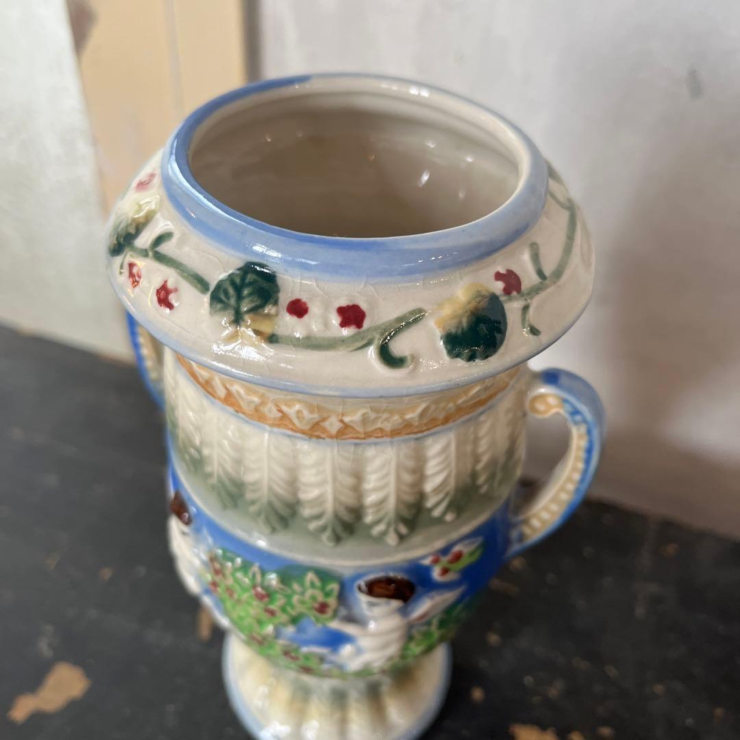 ヴィンテージ マジョリカ フラワーベース