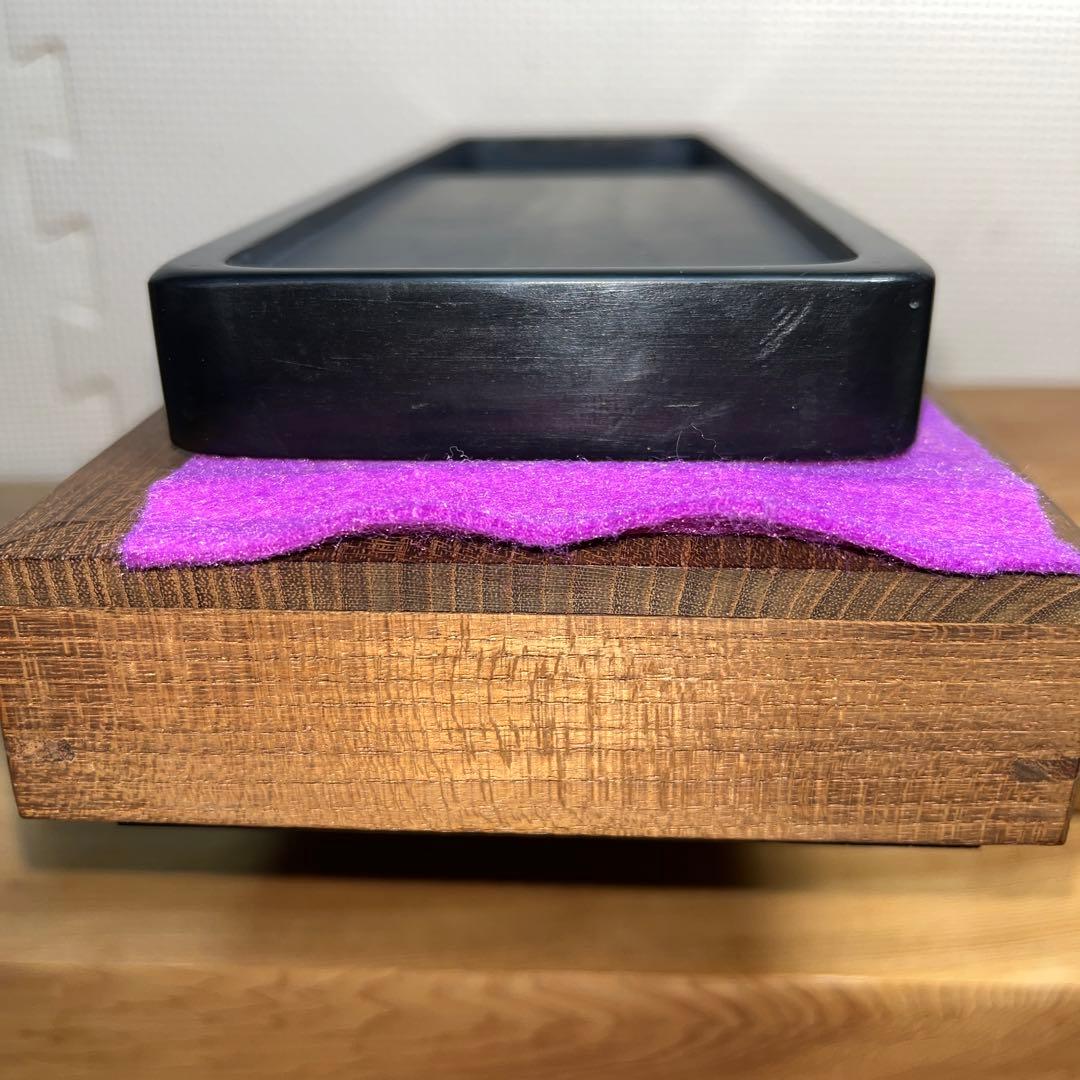 ⭕️雨端硯　長方研　未使用に近い美品　27cm超え　雨端石紋綺麗