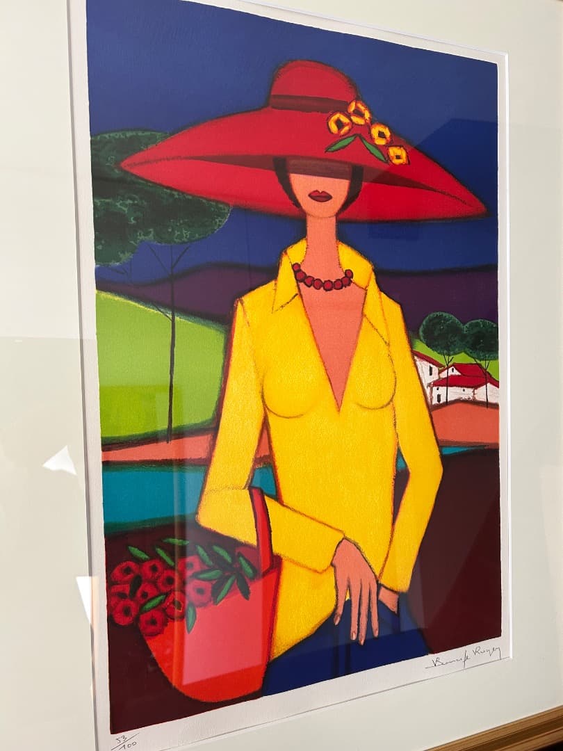 ロジェ・ボナフェ『赤い買物かご』(リトグラフ)