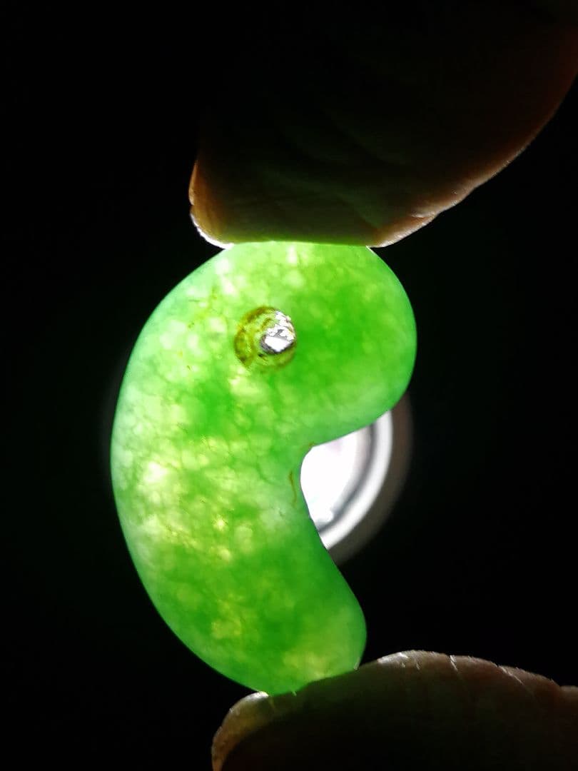 ★【テン】古墳期『琅玕翡翠勾玉』出土品。2.80cm 本物品　超ろうかん。