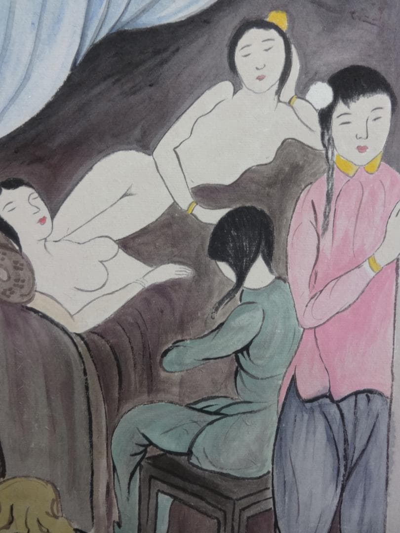 竹久夢二 長崎十二景 阿片窟 長春樓 ・額装・肉筆水彩画・印刷や写真ではない