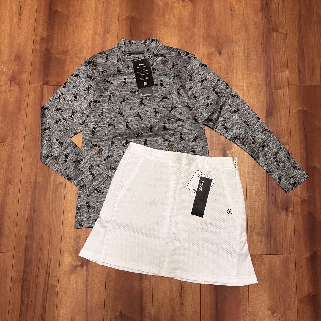 裏起毛　長袖　モックネック　ダンボールニットスカート　セットアップ　春夏　新品