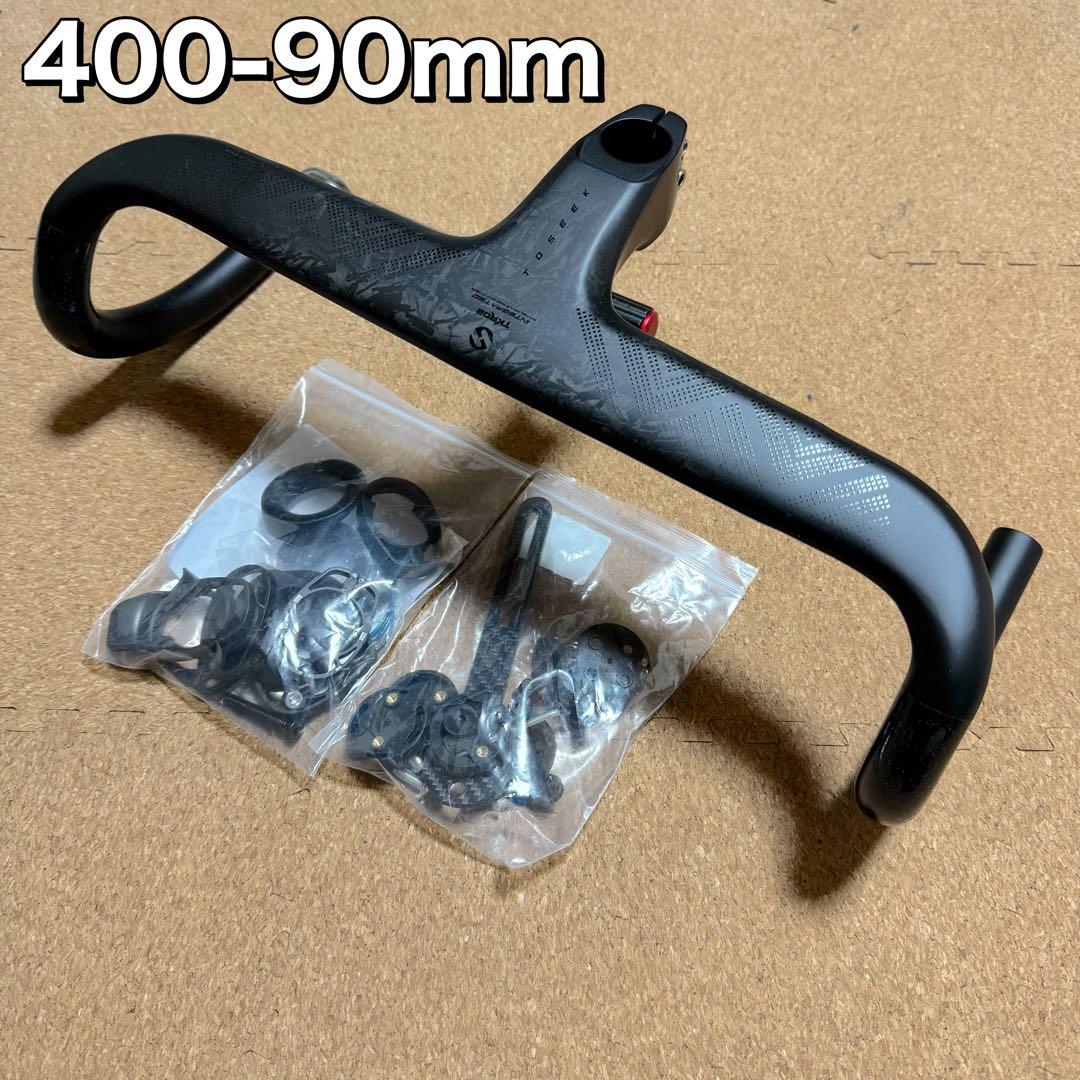 ロードバイク　一体型　カーボン　エアロ　ドロップハンドル　400-90mm