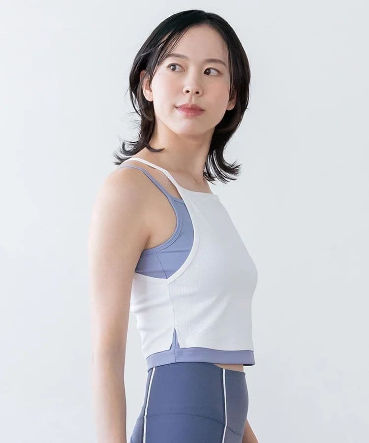 【SUKALA】リブコンビショートタンクトップ、ラインスパッツ