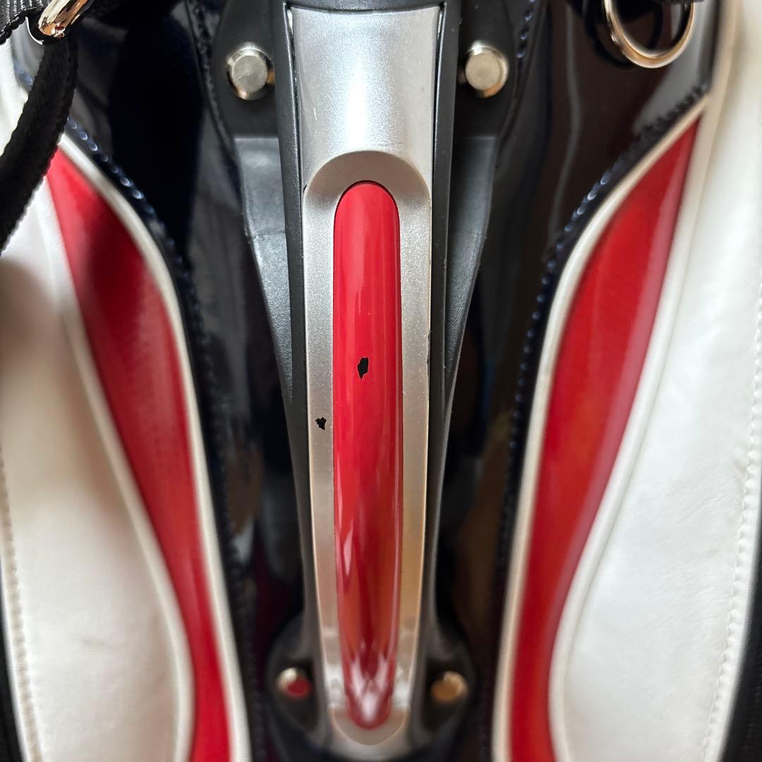   キャディバッグ ホワイト/ブルー/レッド