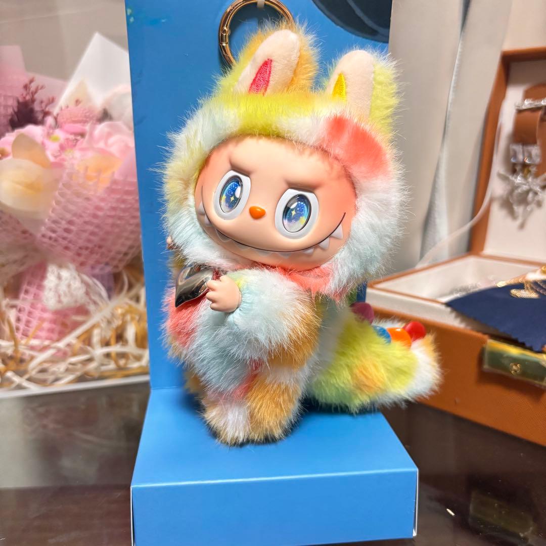 zimomo ジモモ ラブブ カスタム レインボー ふわふわ ストラップ付き