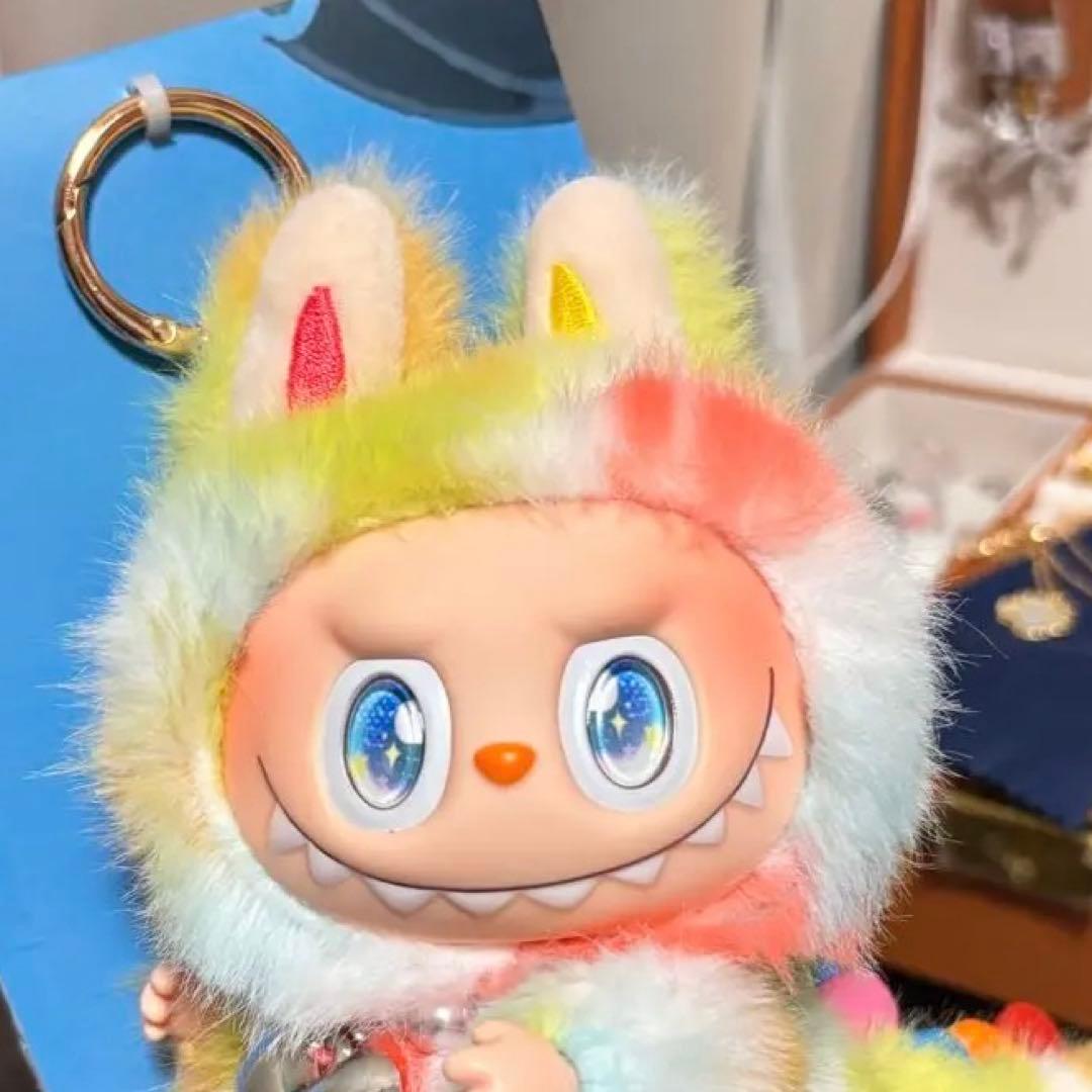 zimomo ジモモ ラブブ カスタム レインボー ふわふわ ストラップ付き