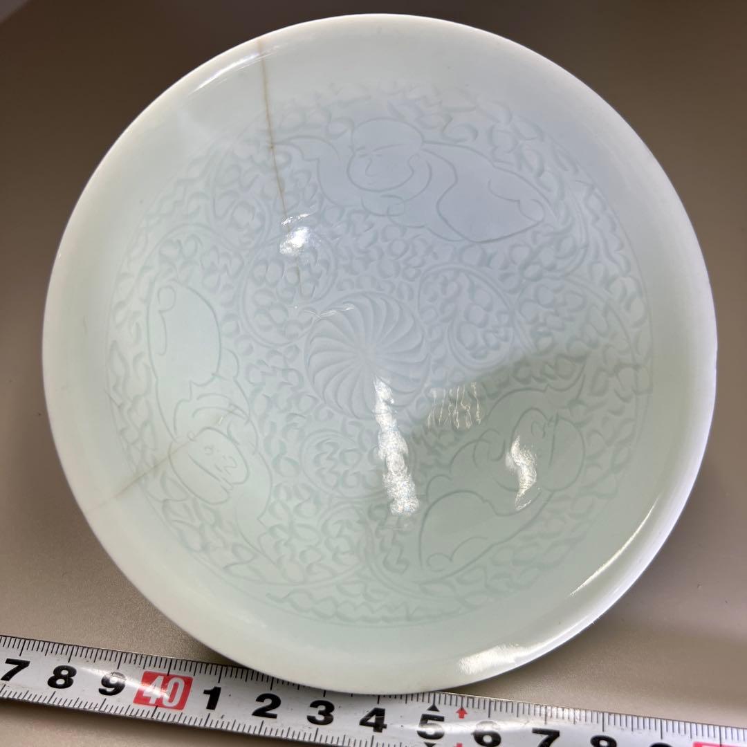 中国宋時代　影青陰刻　茶碗　直径12.2㎝　トヒオ　東な7-0703⭐︎2F