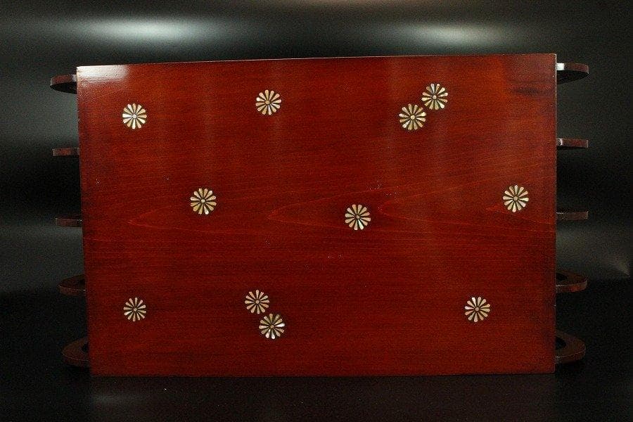 春慶塗 青貝菊散 十本足 卓 香炉 台 旧家蔵出