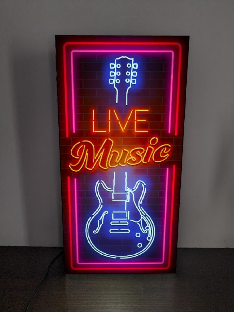 ライブ ミュージック エレキギター レスポール 看板 置物 雑貨 ライトBOX