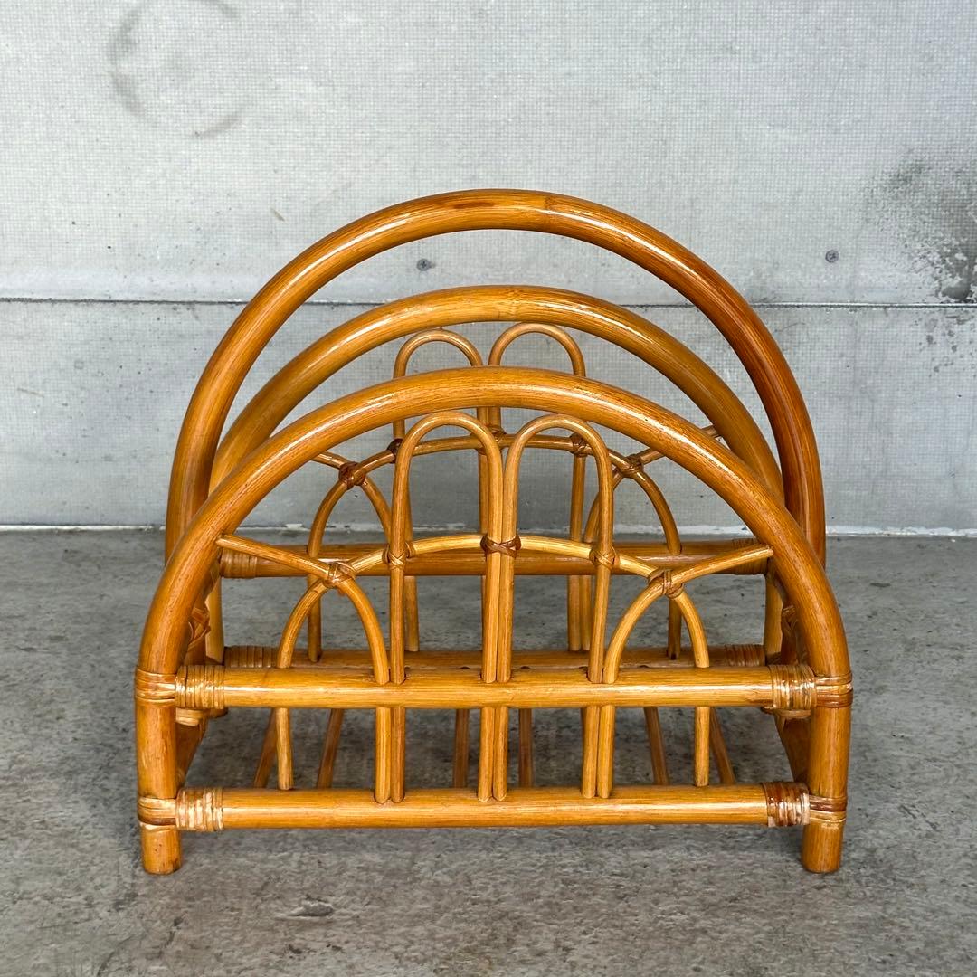 ꧁オールドラタン꧂昭和レトロ✧ラタン家具4点セット スツール＆ラック