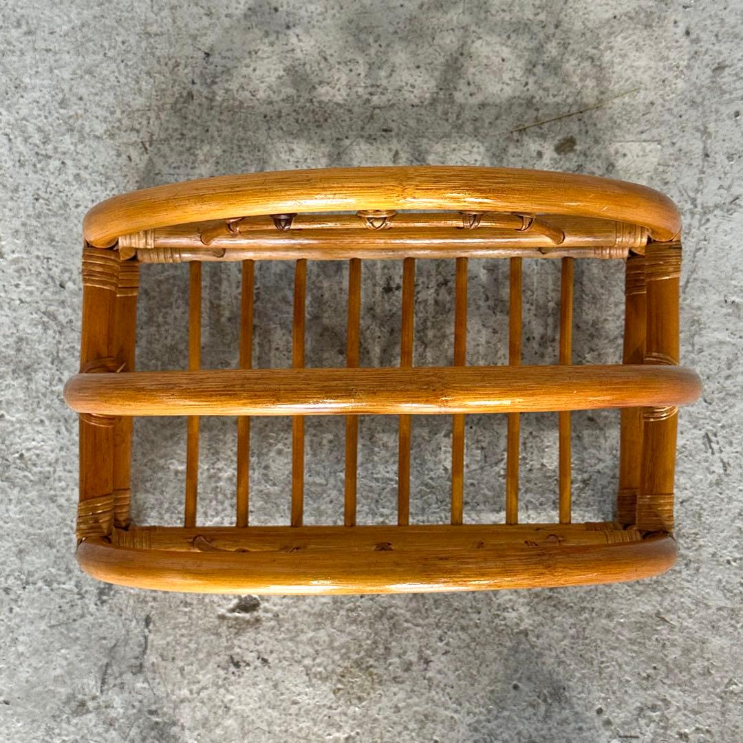 ꧁オールドラタン꧂昭和レトロ✧ラタン家具4点セット スツール＆ラック