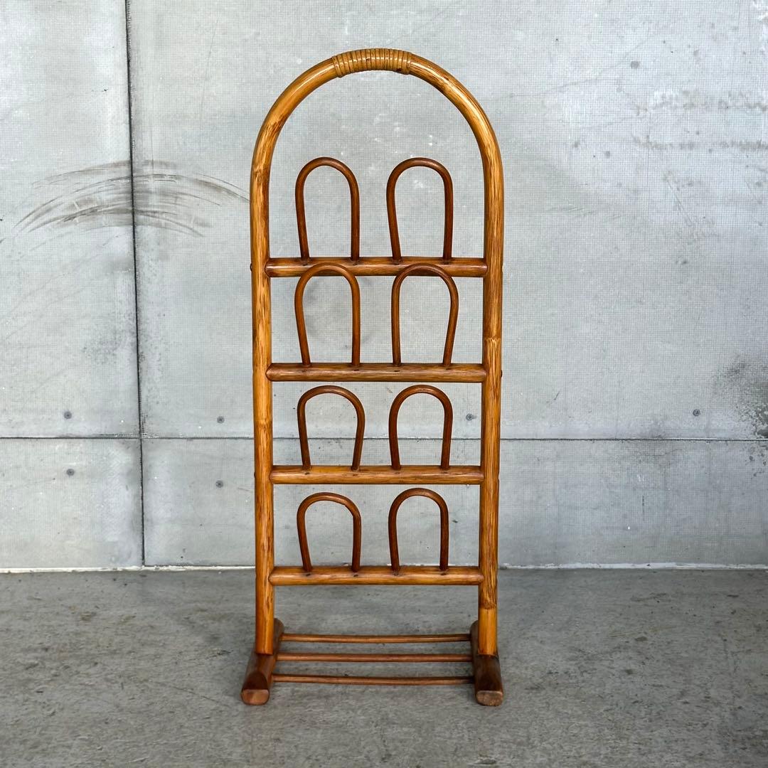 ꧁オールドラタン꧂昭和レトロ✧ラタン家具4点セット スツール＆ラック