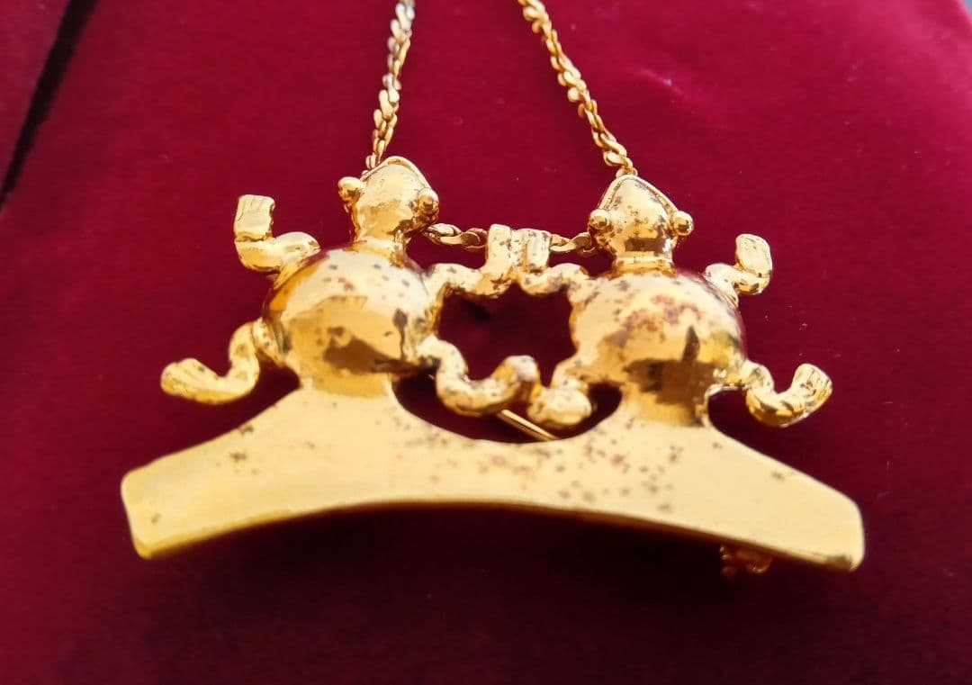 底値 シルバー925 GP レプロサ製ワカス ブローチ/ペンダントトップ/置物