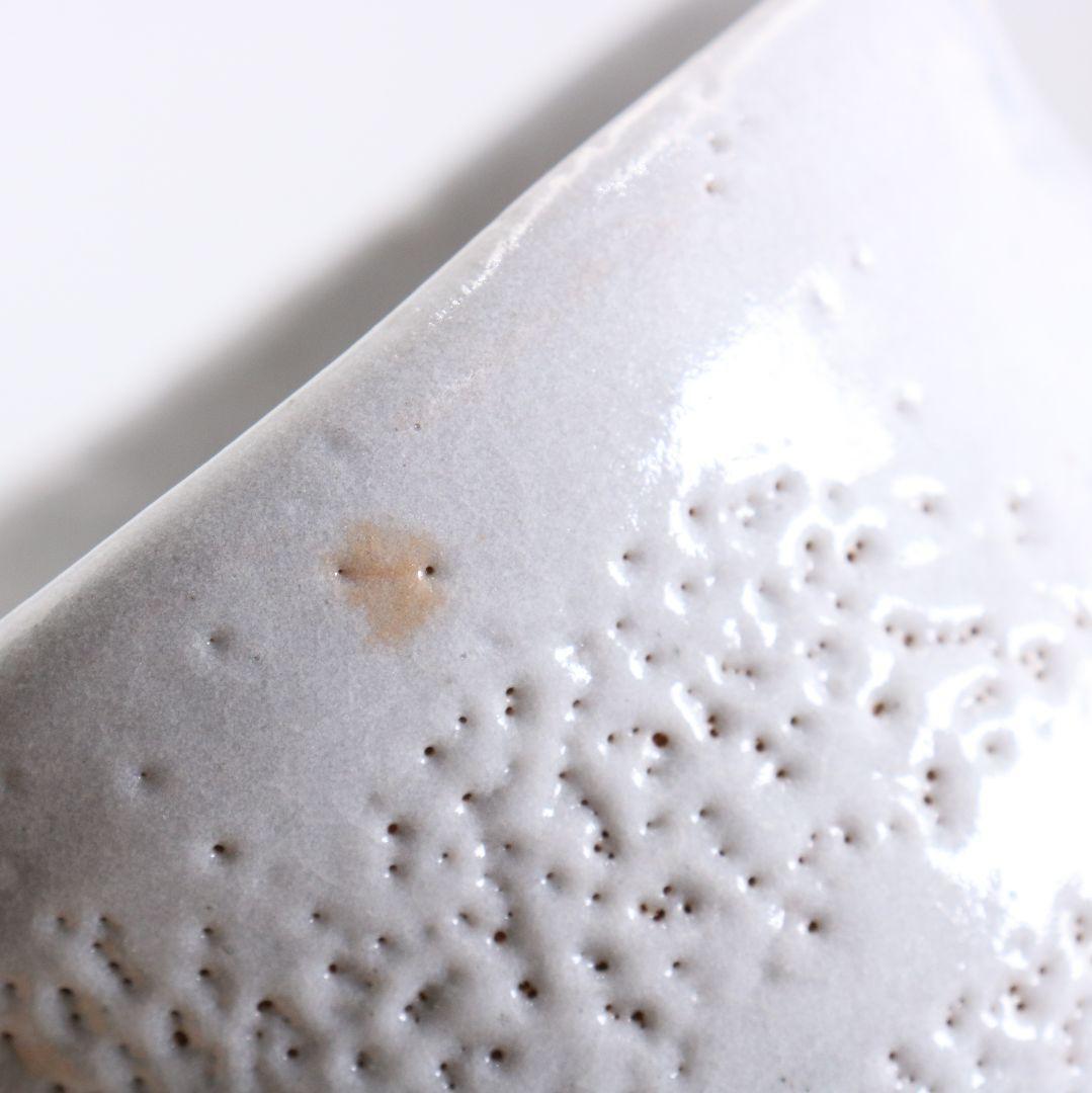 人間国宝 荒川豊蔵作 志野茶碗 茶道具 共箱共布　AW890　T1