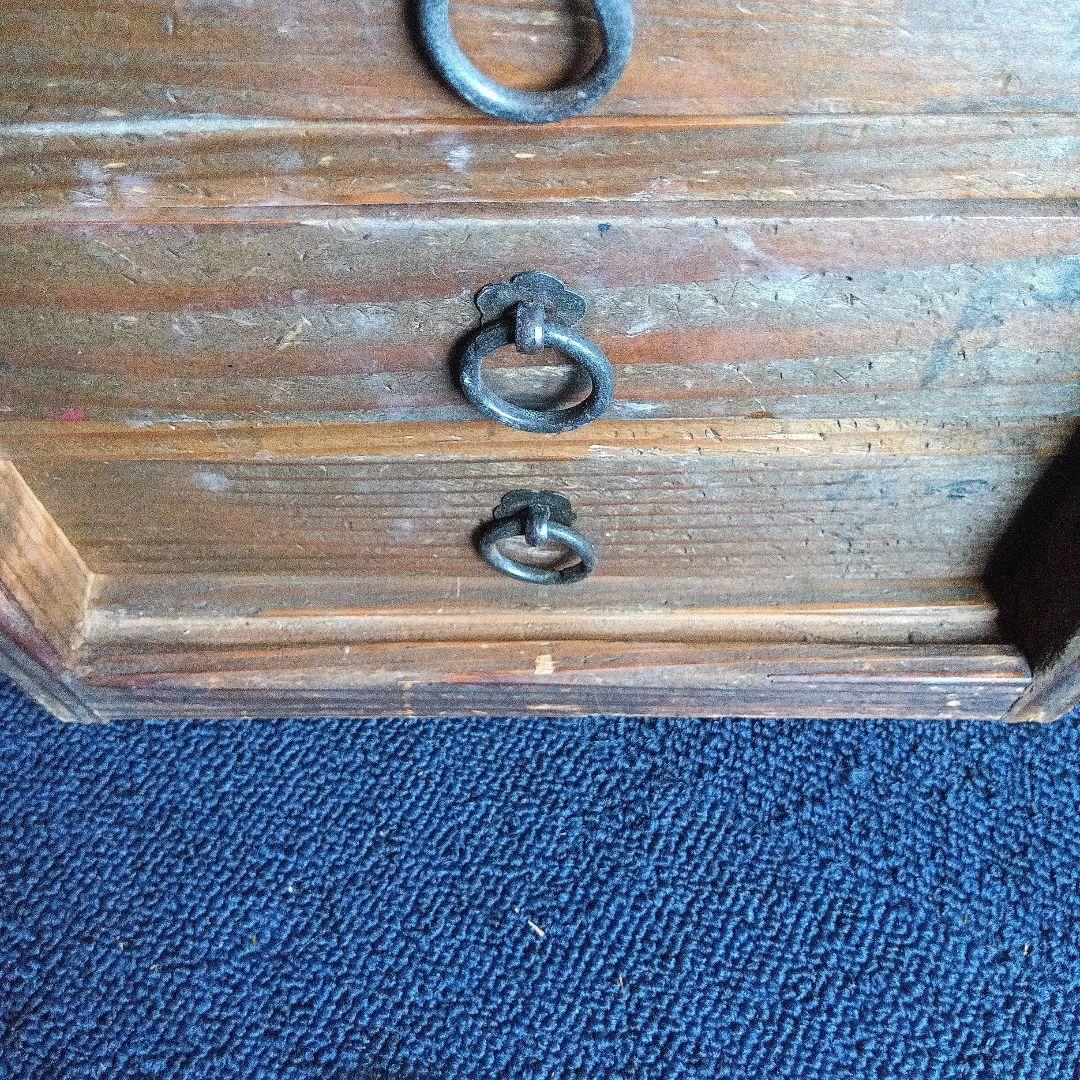 木製引き出し箪笥　鍵付き　ヴィンテージ