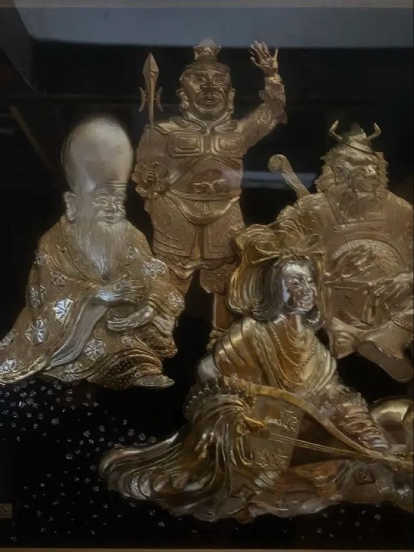 大型黄金七福神 立体工芸品　純金　純銀　金運　開運　縁起物　昭和レトロ　日本製