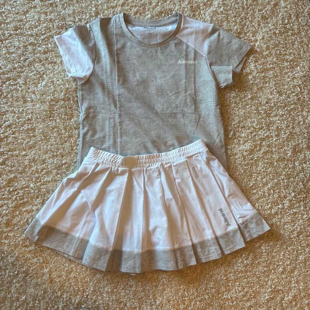 Admiral テニスウェア セット Lサイズ ホワイト/グレー