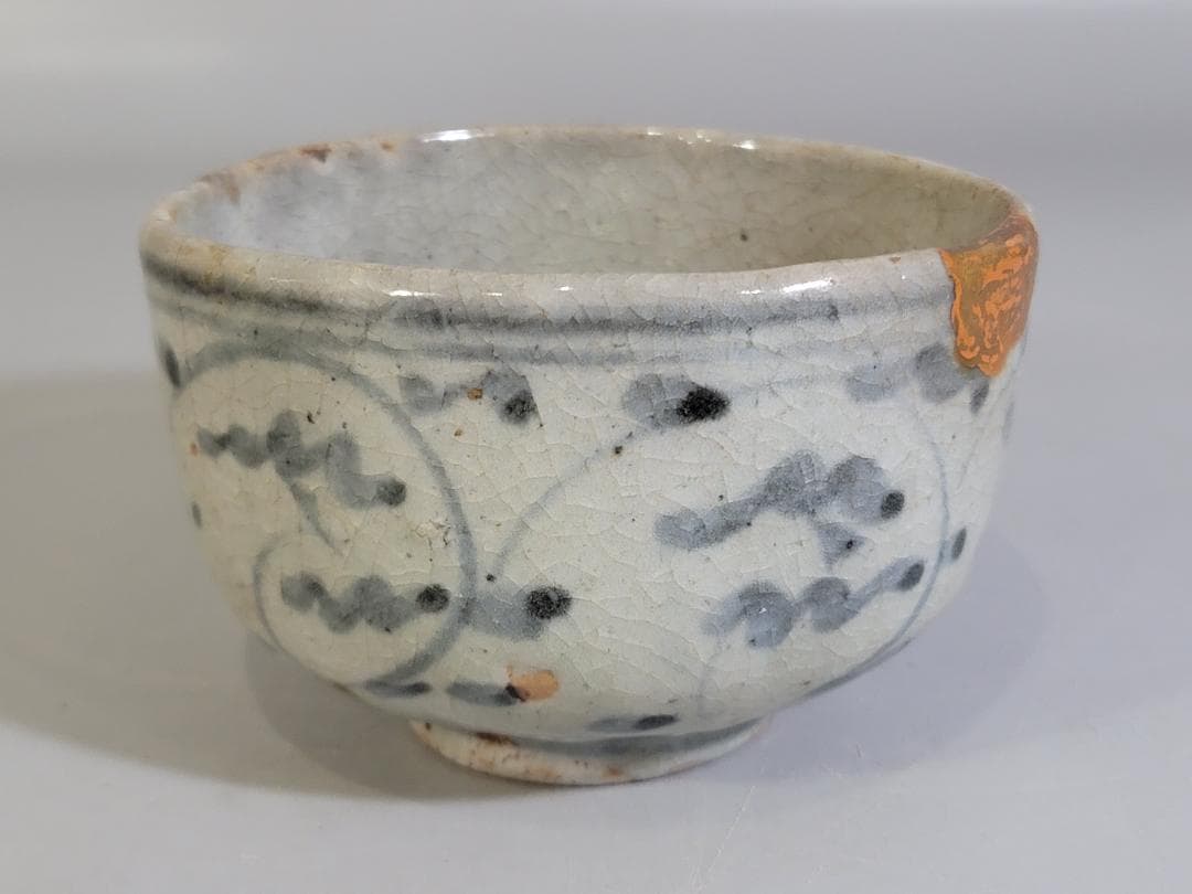 茶道具 古伊万里 染付 茶碗 古美術 DT476