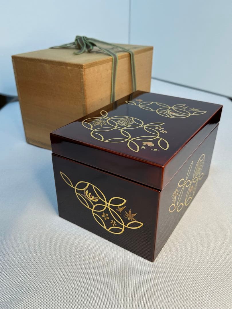 茶道具　茶箱　平安祥雲　四君子蒔絵