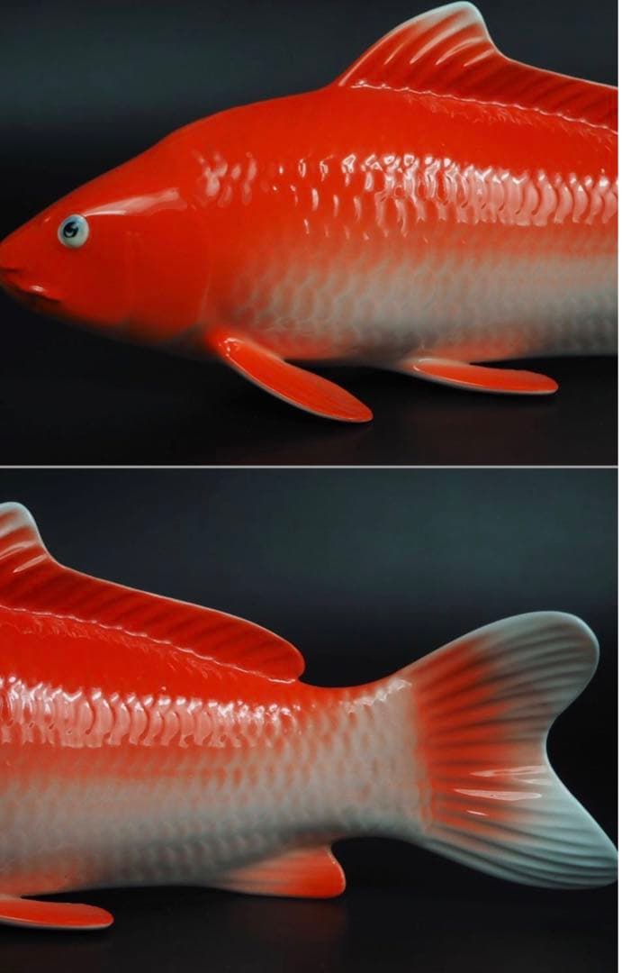 送料無料　ノリタケ　鯉置物ペア　完品無傷