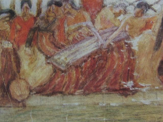 青木　繁【春】、年代物、希少画集画、状態良好、新品高級額装付