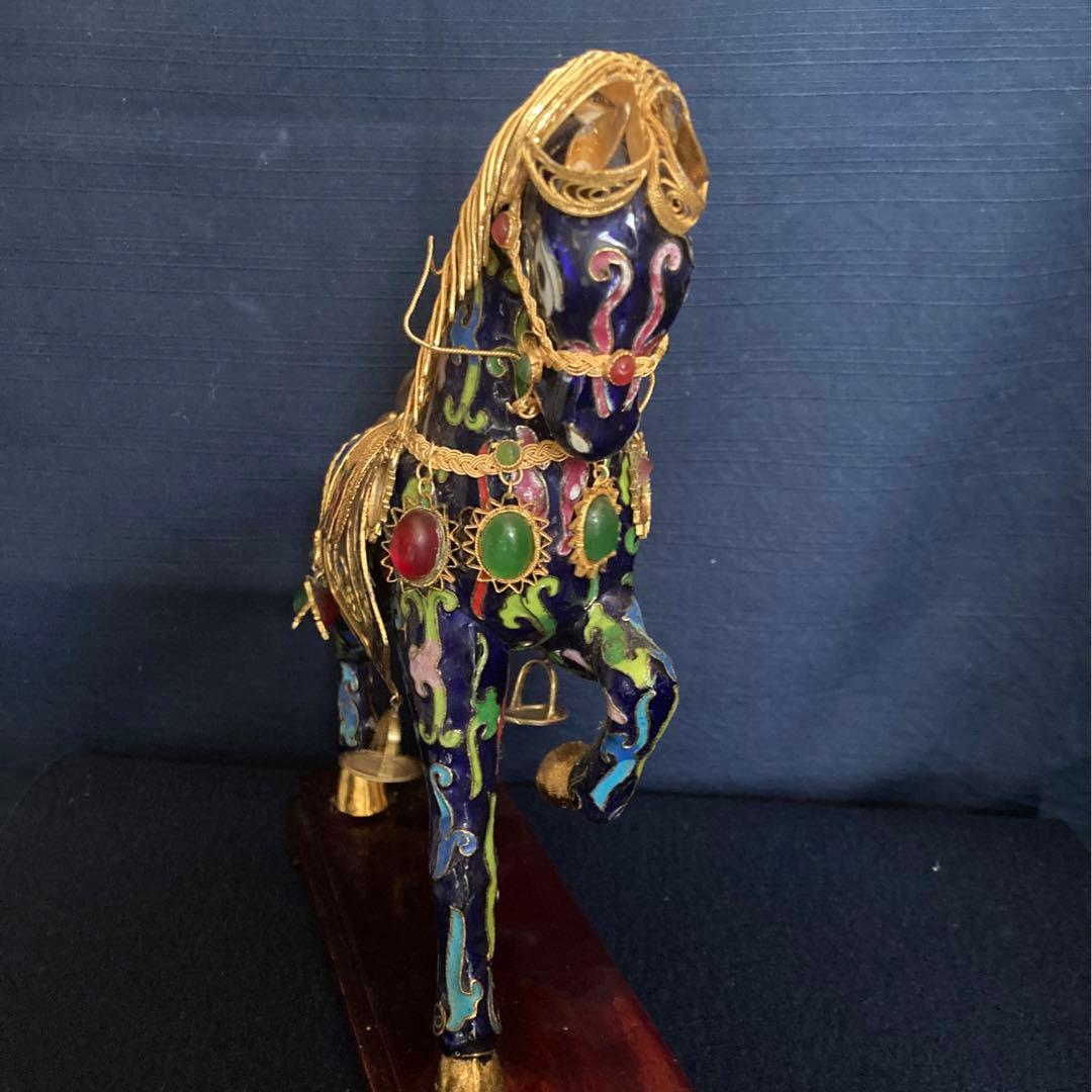七宝金工細工馬置物　中国工芸