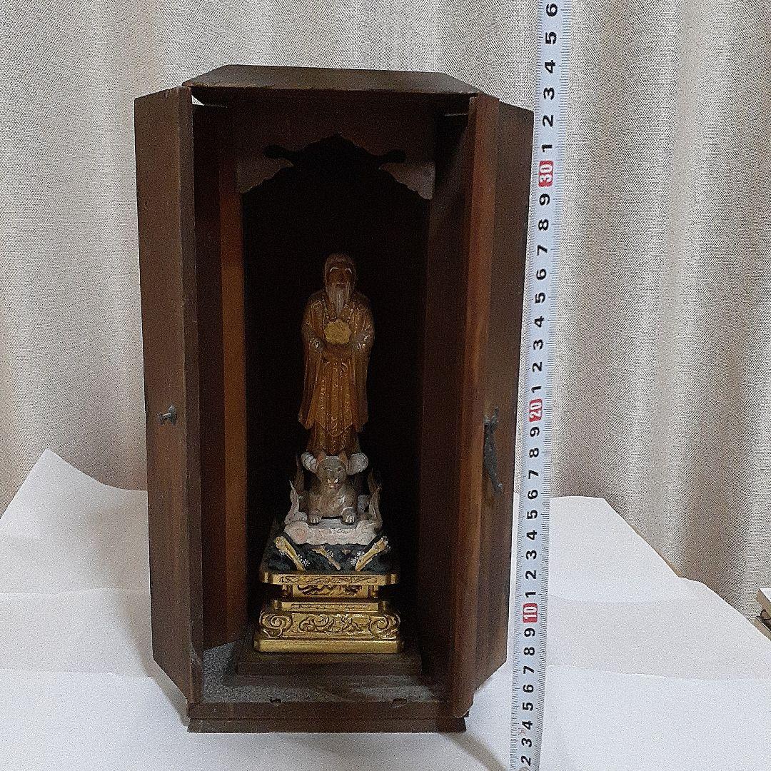 江戸　厨子【稲荷神】神像　仏像