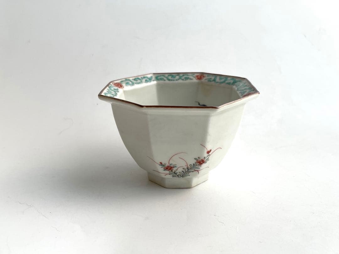 骨董　アンティーク　柿右衛門　竹に雀　八角　小鉢　向付　蕎麦猪口　カップ