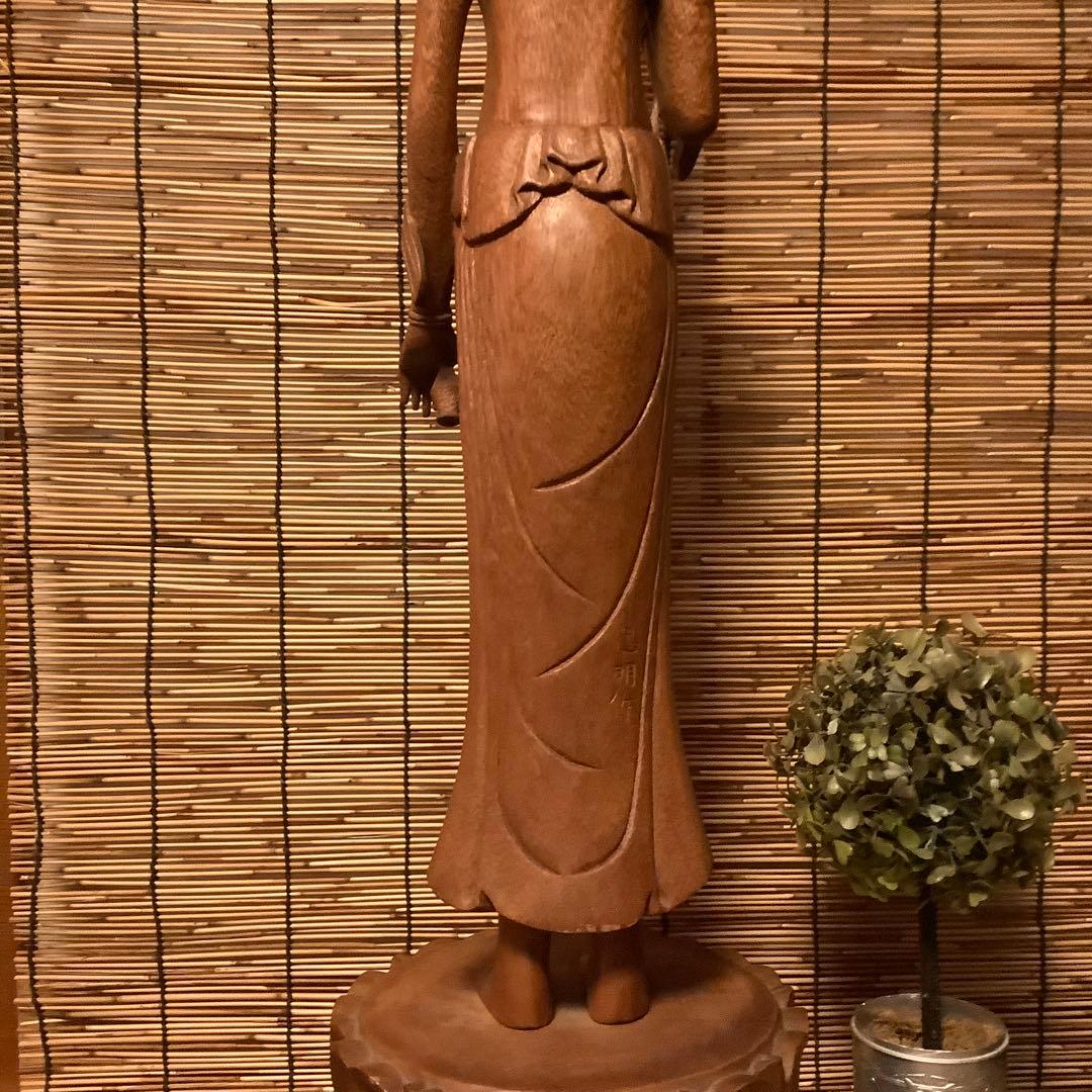 大正期「白鳳文化・夢違観音菩薩立像」法隆寺国宝写仏・平城京・天平文化・木彫・銘刻