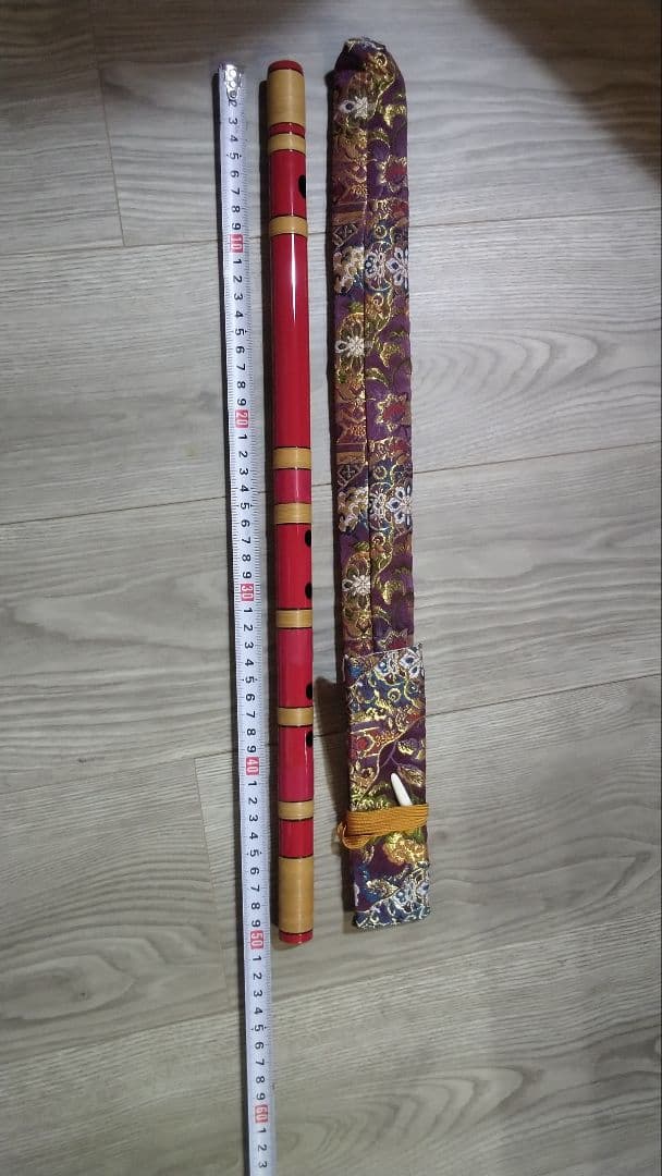 まつり笛 赤 50cm ケース付き