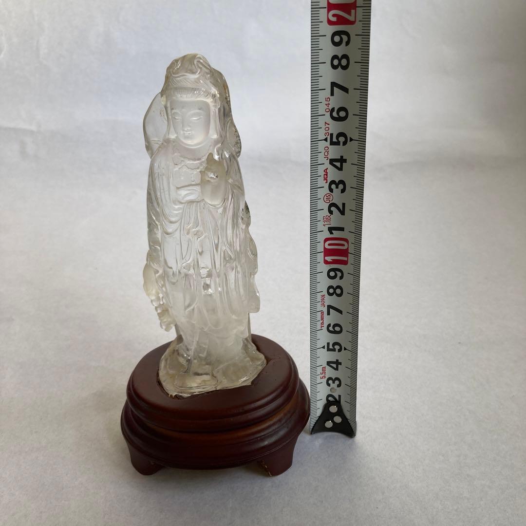 天然石　水晶　菩薩像