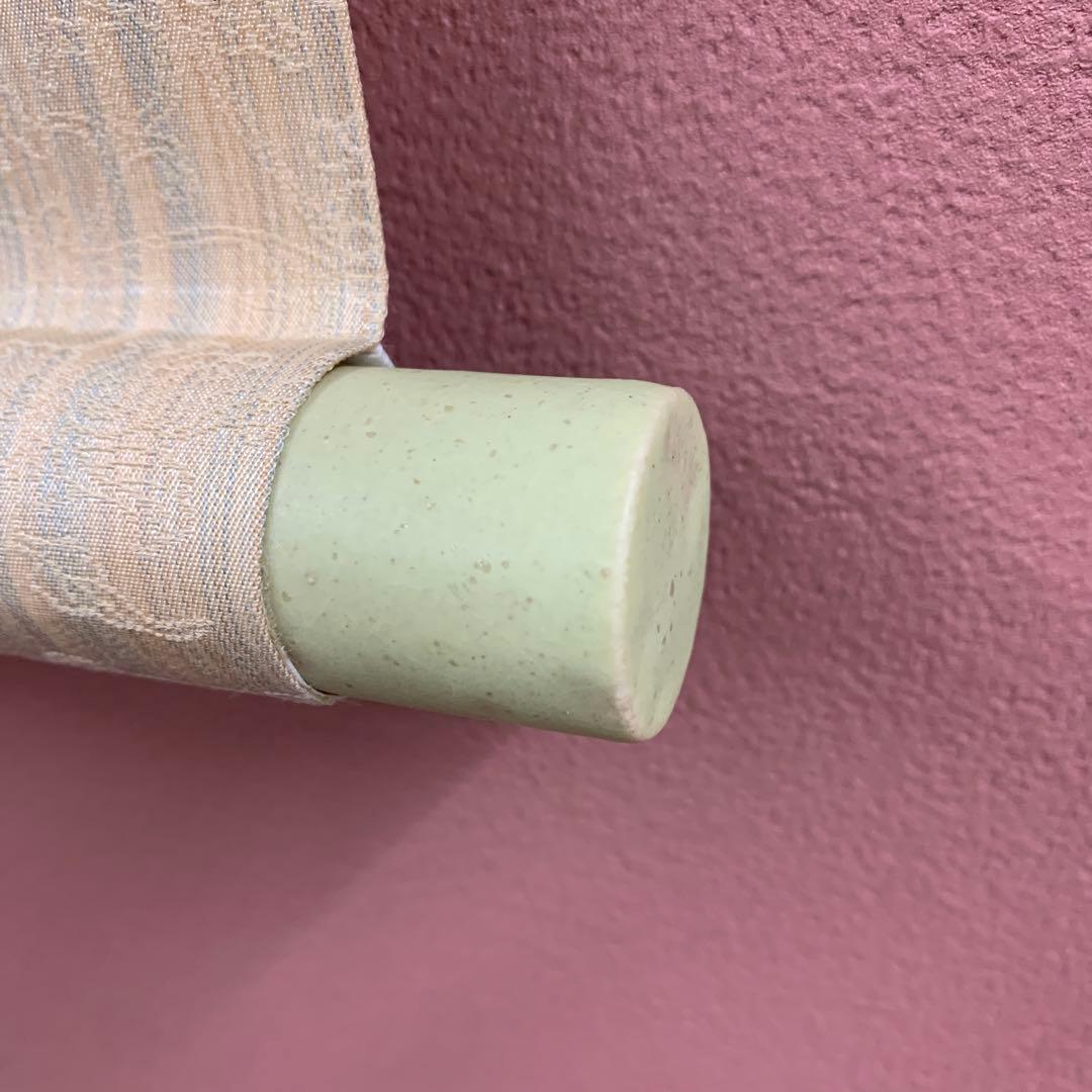 美品 掛け軸 水越由喜作 牡丹図 共箱 太巻き付き 四季花 二重箱