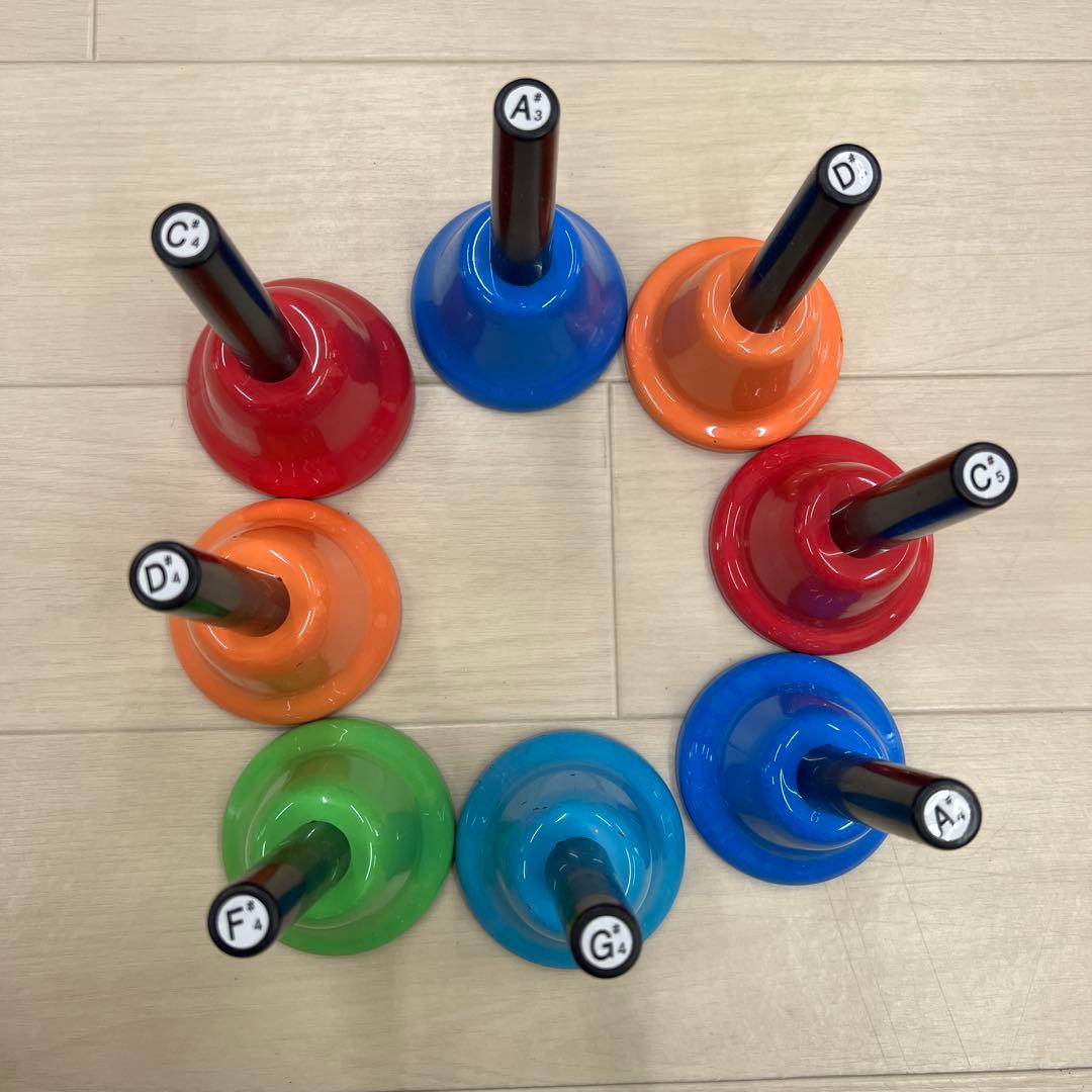 ハンドベルセット カラフル 10個 音階付き