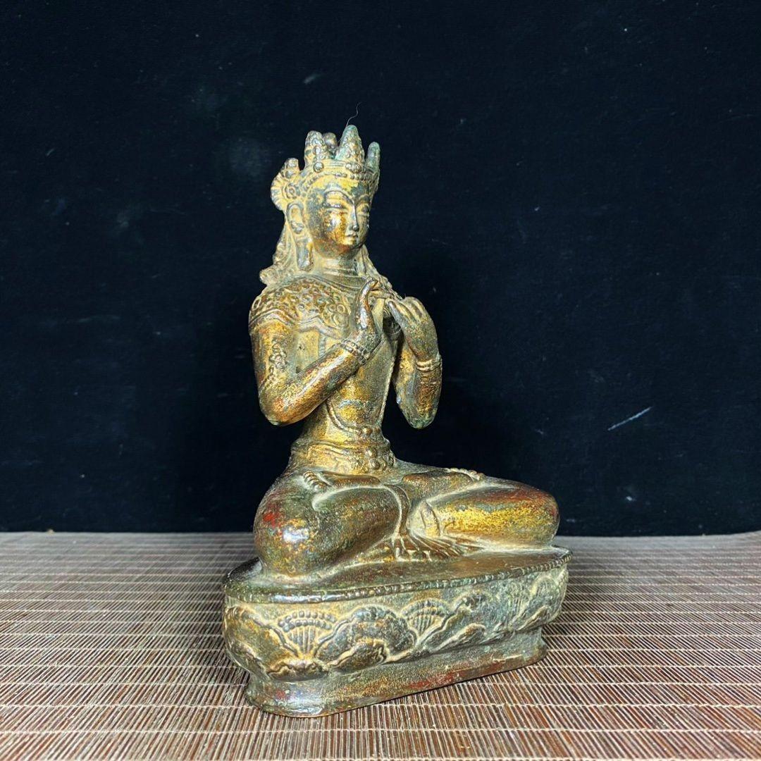 白度母結法印像 装飾品 工芸品 美術品 置物