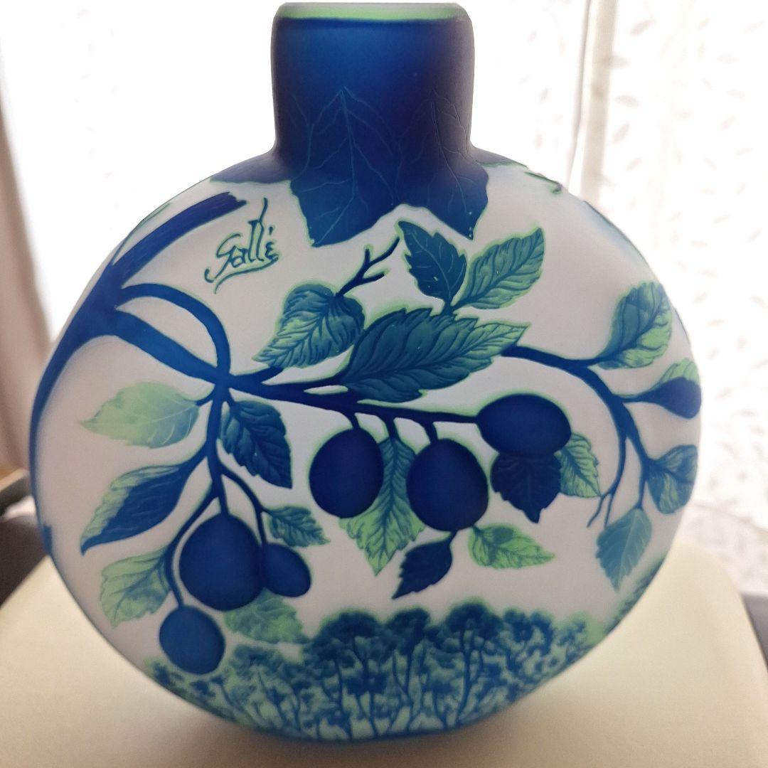 エミール・ガレ【アンティーク】ガラスボトル〈円形希少〉