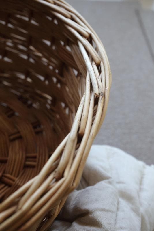 イギリス　アンティーク風な柳のベッド　犬用　猫　ペット用ベッド　バスケット