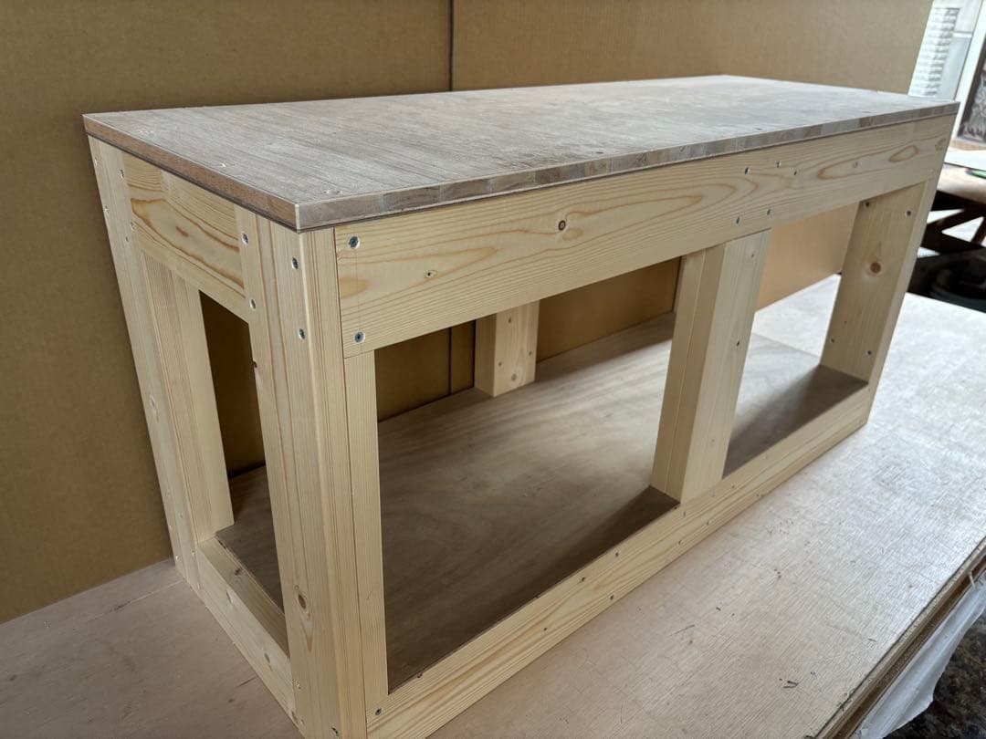 水槽台90cm用 天板厚2cm 補強柱付