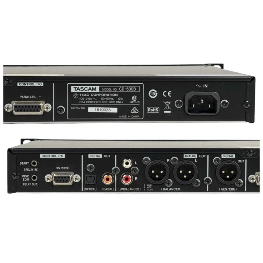 ◆優良美品◆ TASCAM CDプレーヤー 業務用1U CD-500B
