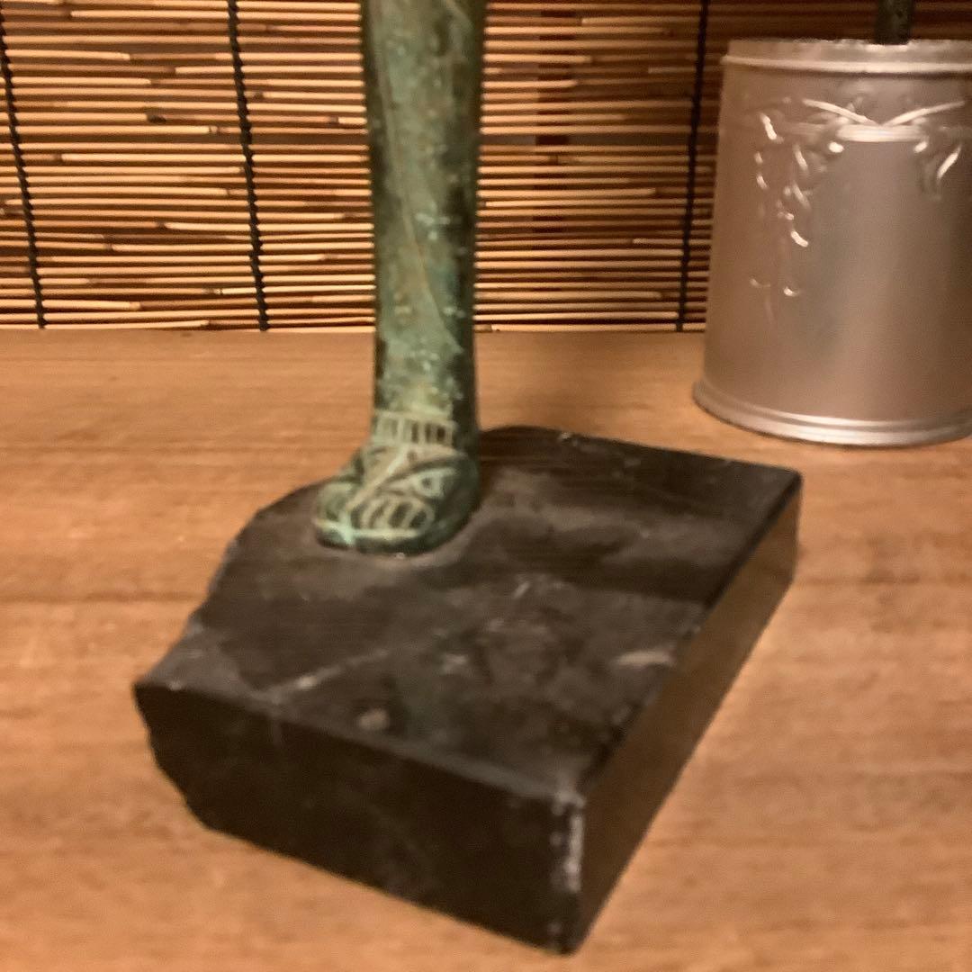 古代ギリシャ神話「女神像」収集家現地入手・青銅・代理石台座