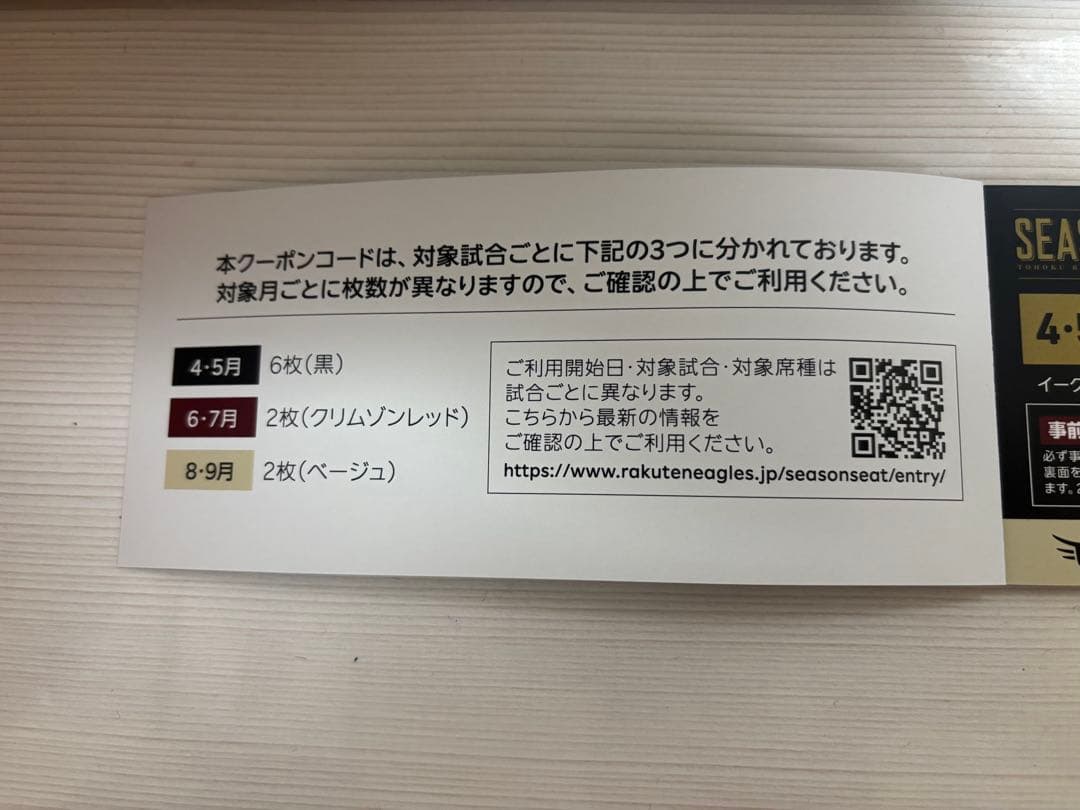 2025シーズン　イーグルスチケットクーポン