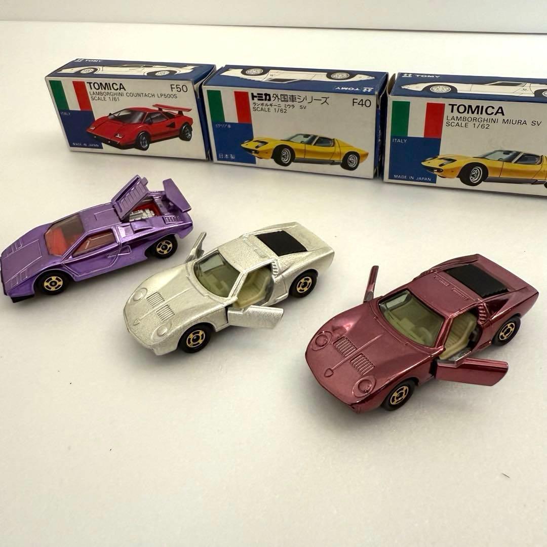 トミカ日本製 黒箱 ランボルギーニミウラSV×2 カウンタックLP500S