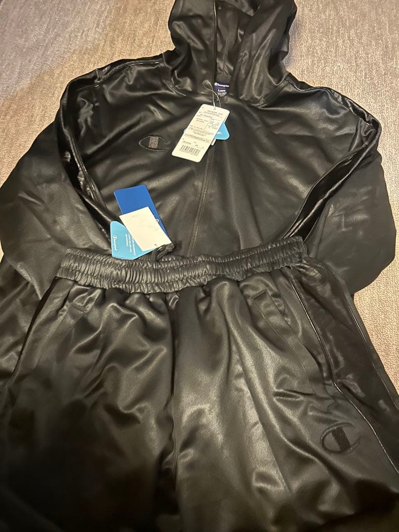 Champion ブラック ジャージ上下セット Lサイズ