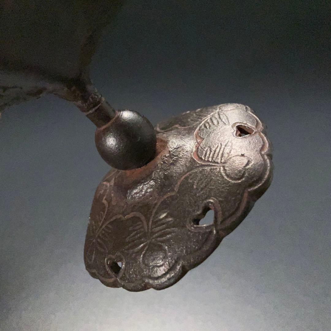 【茶道具】蓋置　鉄つくば根　高井陵雲　共箱　6R1227ダW