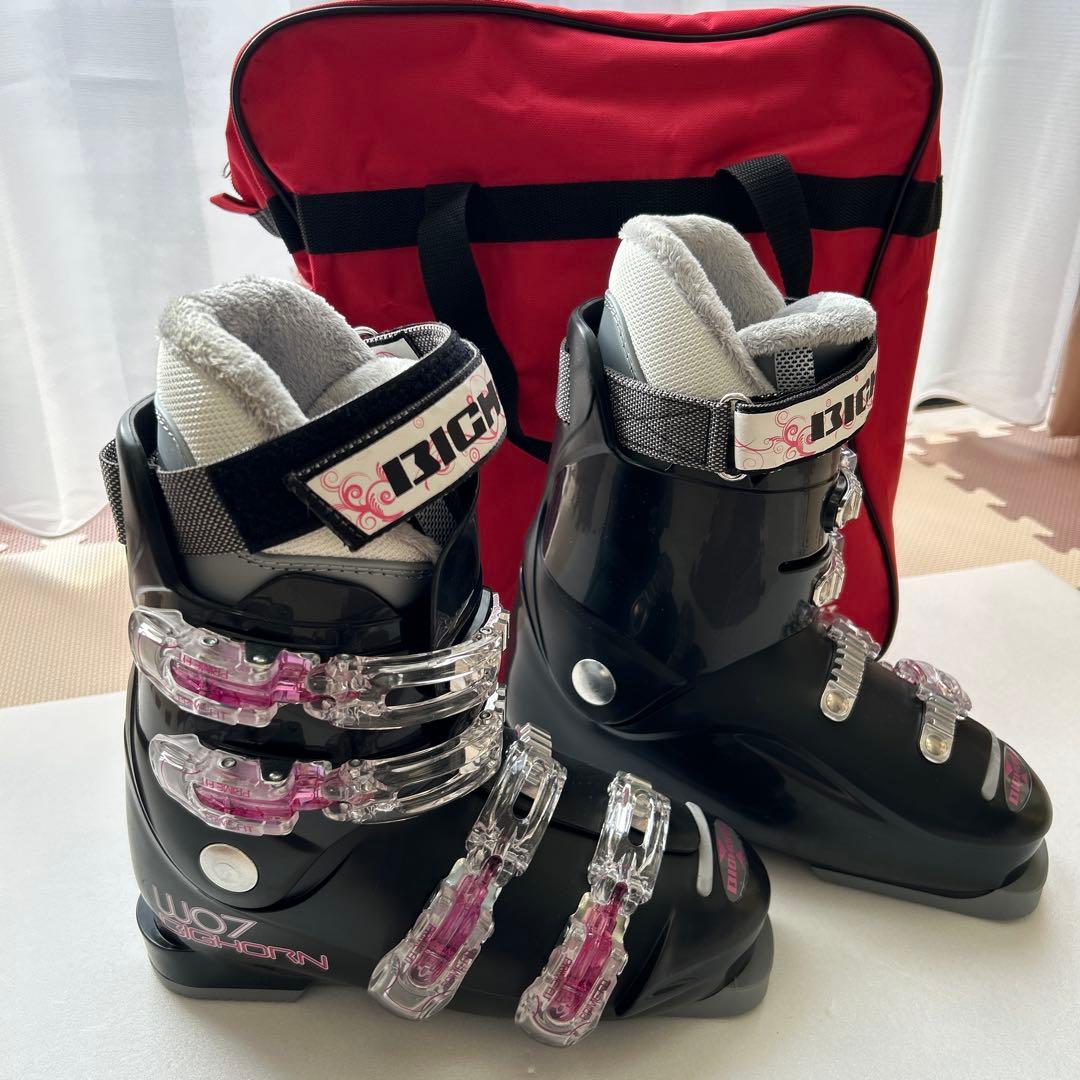 新品⭐︎BICHORN 女性用スキーブーツ ブラック/ピンク ブーツケース付き