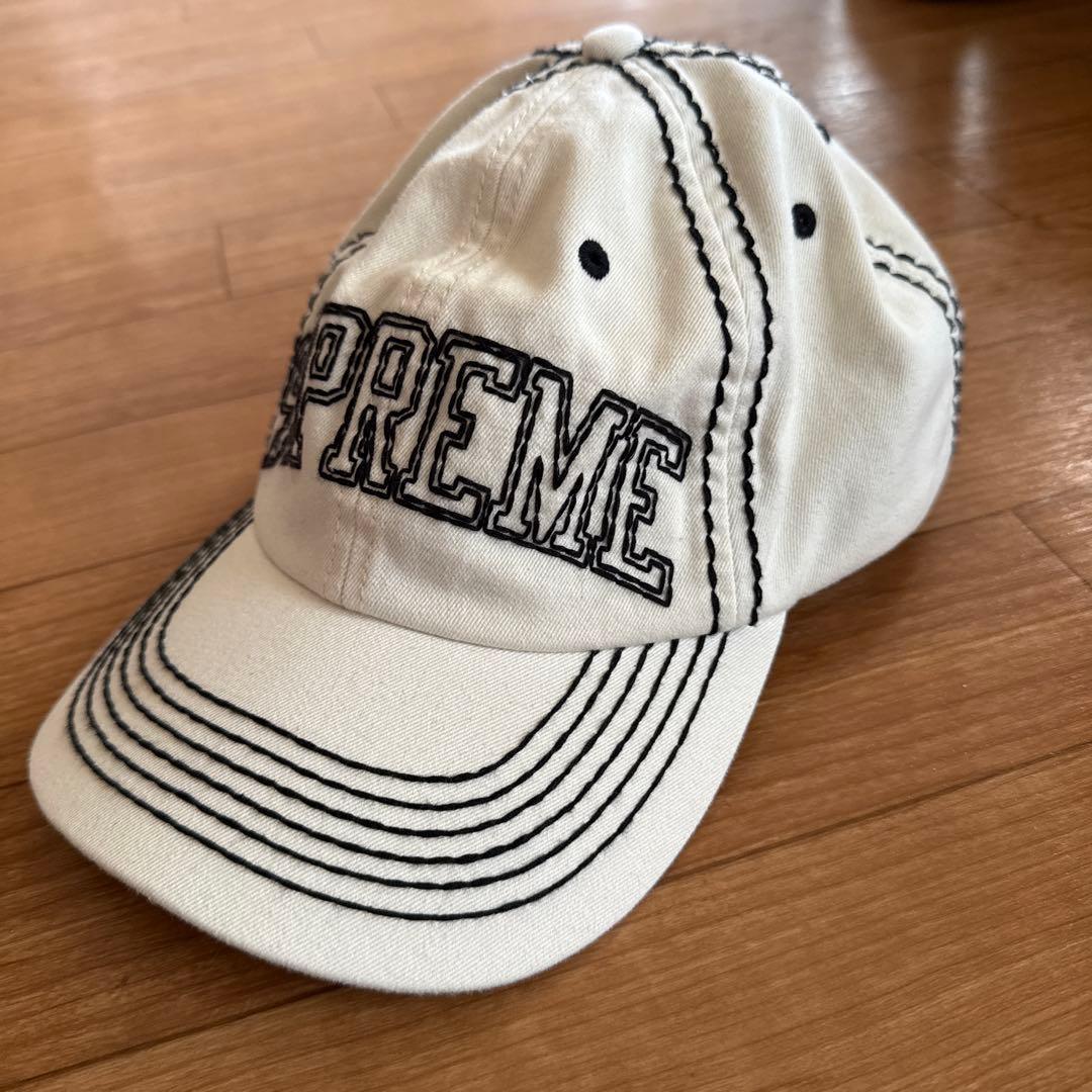 SUPREME BigStitah 6-Panel キャップ白