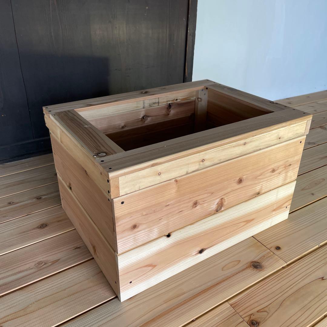 タライ 36L 木枠 低床セットメダカ 100％天然塗料 水槽 杉羽目板